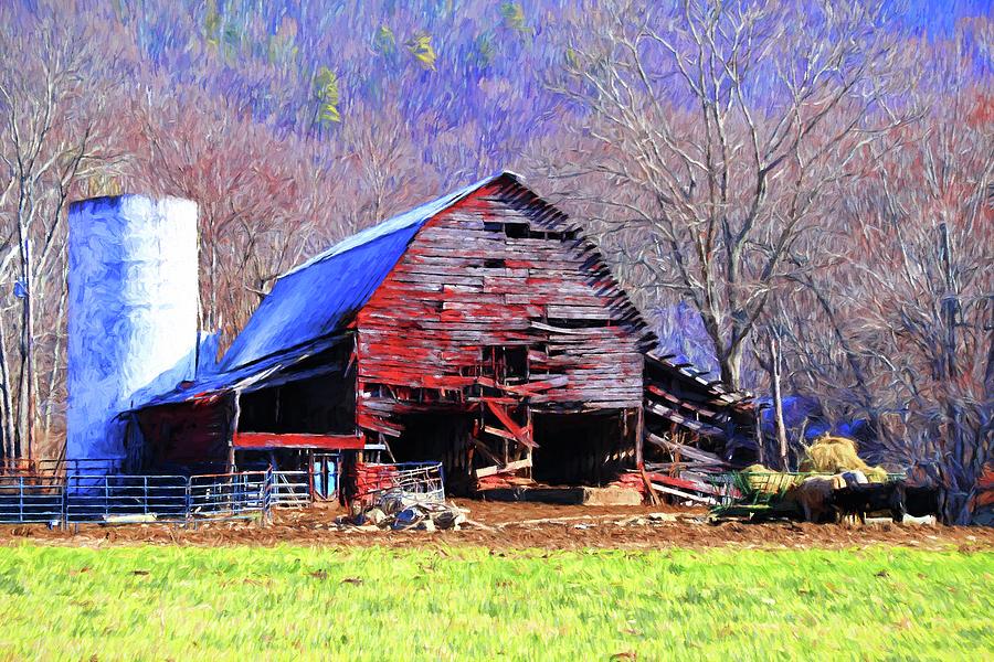 Weathered Red Barn In The Mountains Of North Carolina Photograph by Carol Montoya