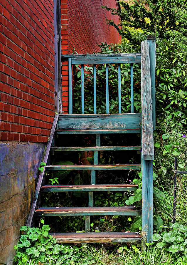 Vintage Photograph - Weathered Stairs 2 by HH Photography of Florida
