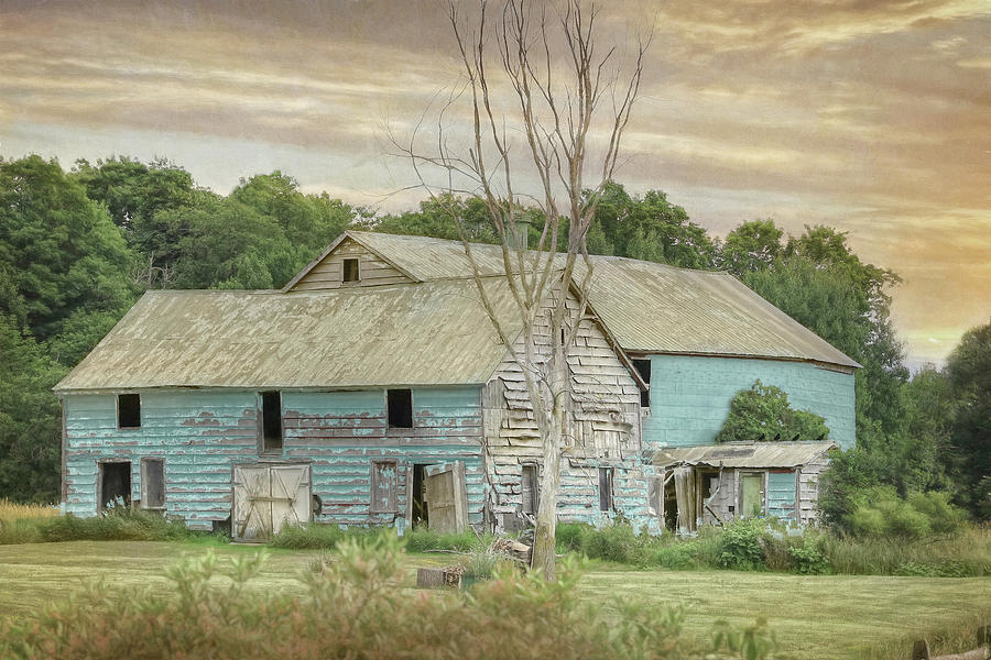 Weathered Teal Barn Photograph by Lori Deiter