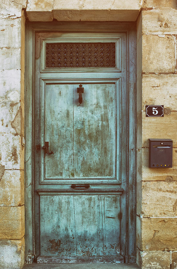 Weathered Teal Door in Issigeac France Photograph by Georgia Clare