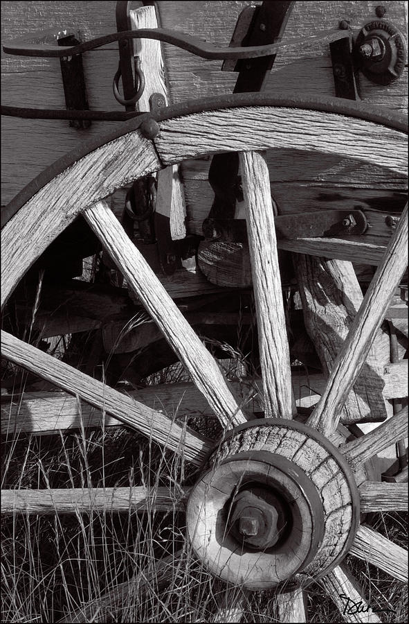 Weathered Wagon Wheel Photograph by Peggy Dietz