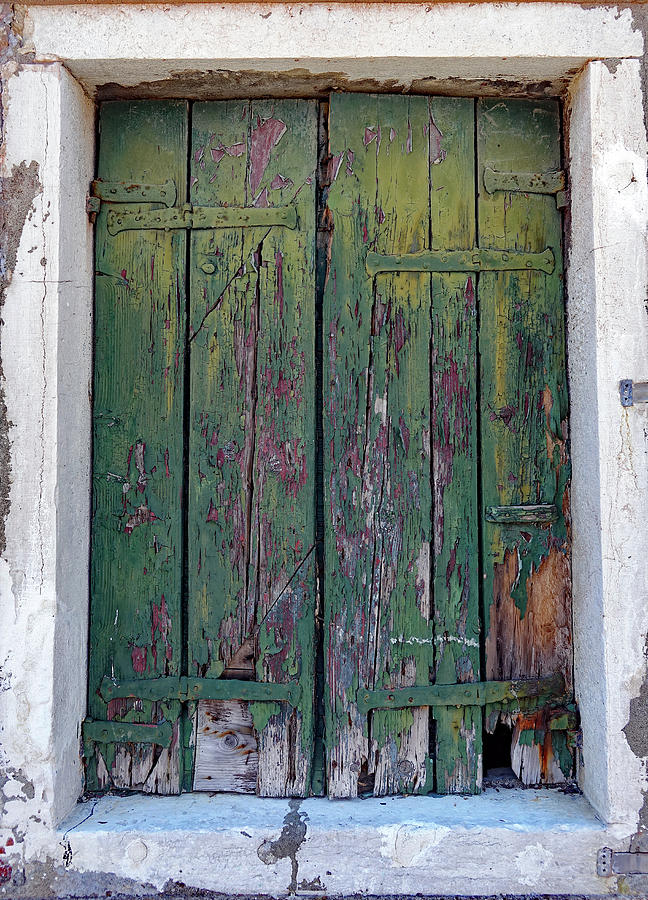 Weathered Window Shutters With Rusted Hardware In Venice, Italy Photograph by Rick Rosenshein
