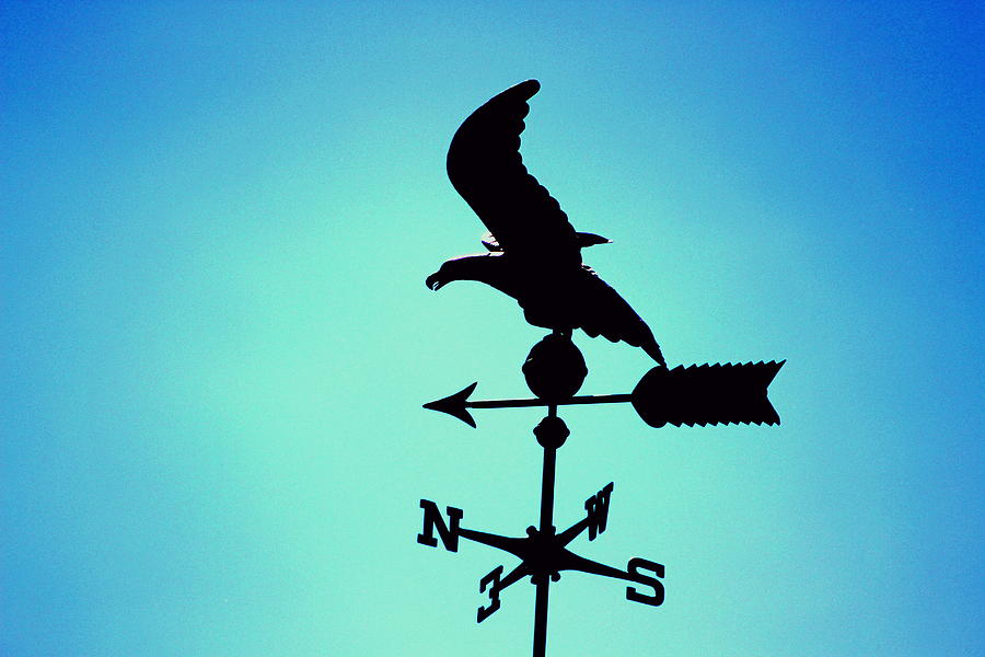 Weathervane in Summer Blues Photograph by Colleen Cornelius
