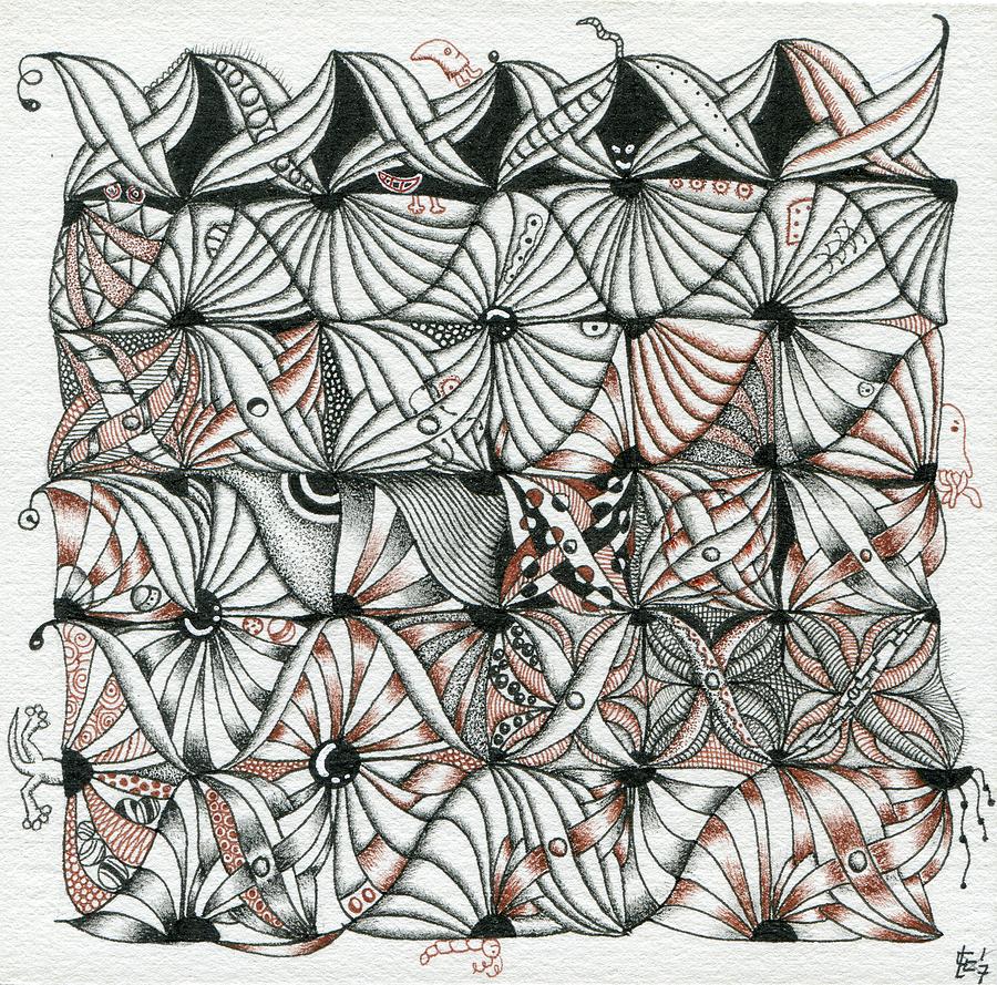 Weave - Coaster Drawing by Carlos Cano - Grindilu - Fine Art America