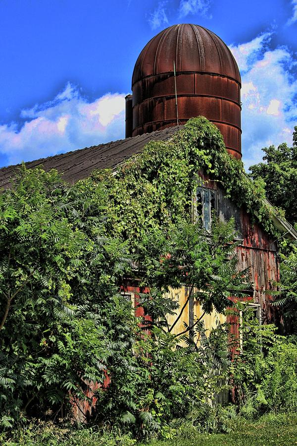Webster barn and silo Photograph by Gerald Salamone