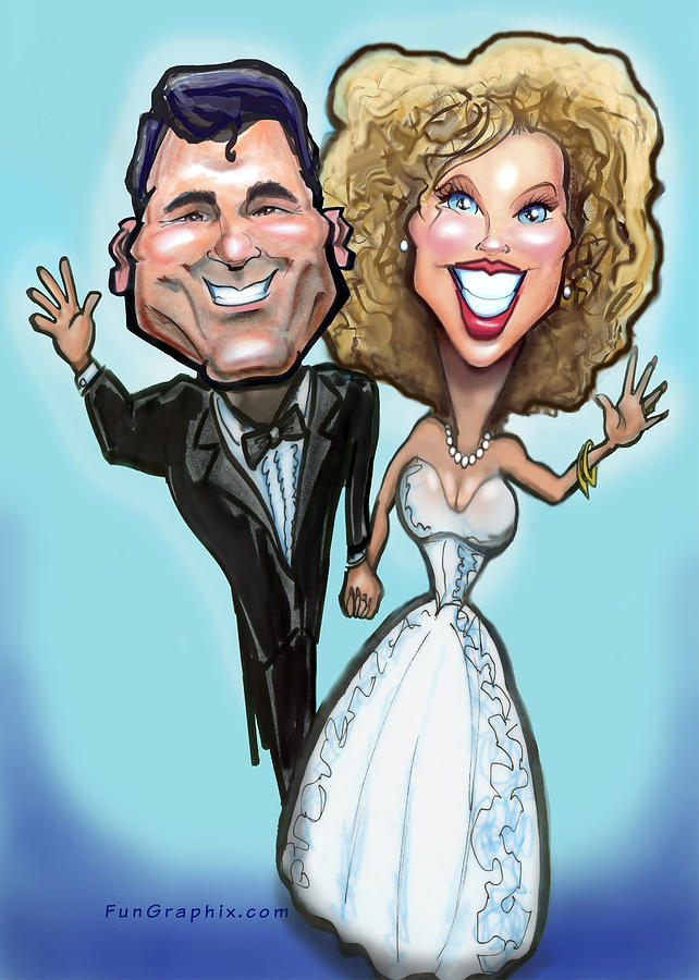 Wedding Cake Dolls Painting by Kevin Middleton