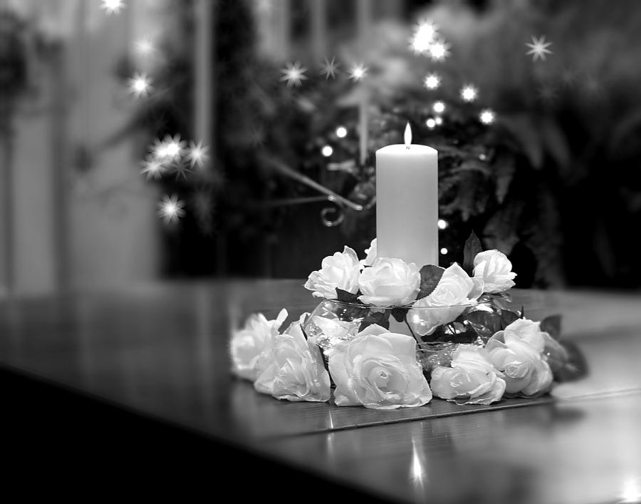 Black And White Photograph - Wedding Candle by Tom Mc Nemar