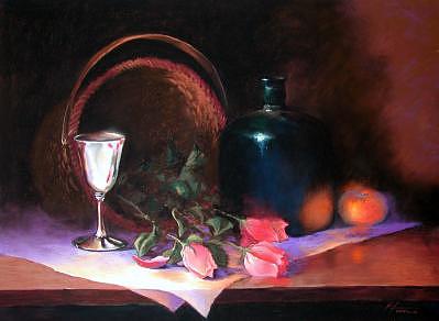 Silver Cup Painting - Wedding Cup by Virginia Larrea LaTourrette Silver Cup Painting - Wedding Cup by Virginia Larrea LaTourrette