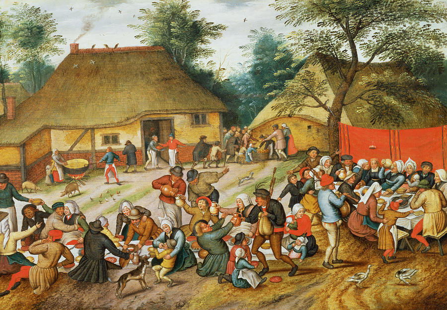 Tree Painting - Wedding Feast by Pieter the Younger Brueghel