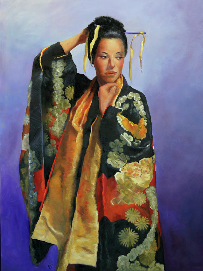 Portrait Painting - Wedding Kimono by Rosalie Vaccaro