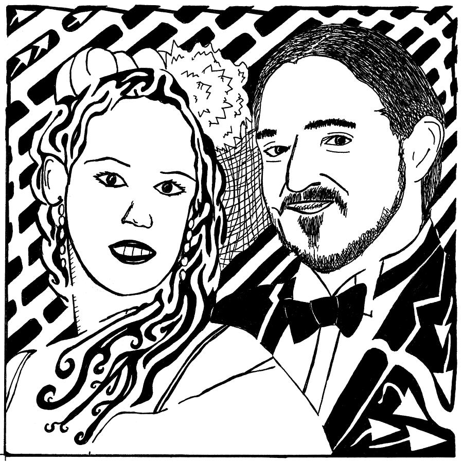 Portrait Drawing - Wedding Maze by Yonatan Frimer Maze Artist