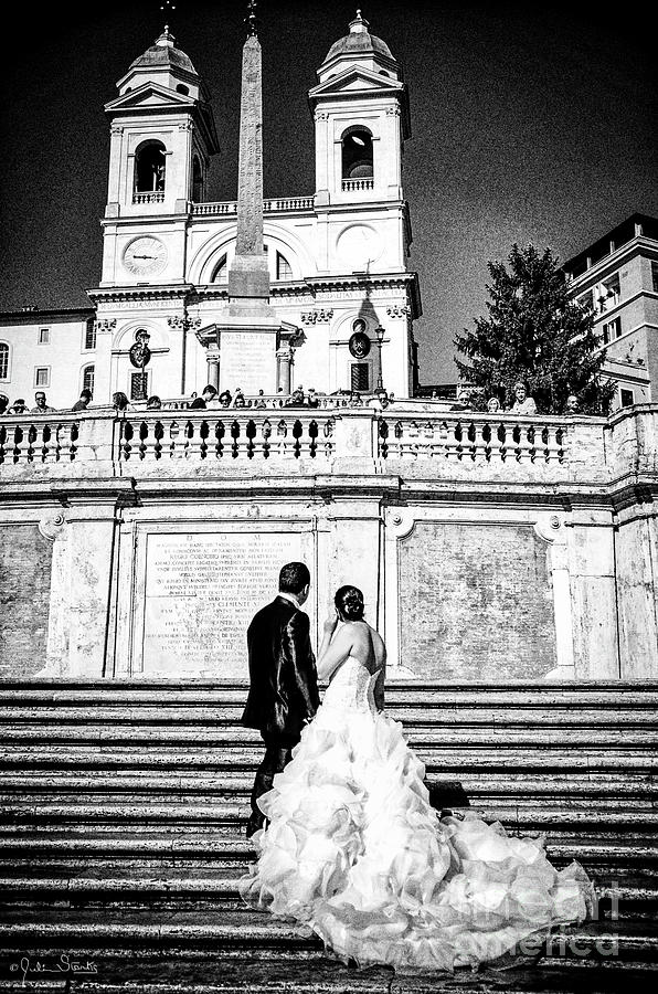 Wedding On The Spanish Steps Photograph