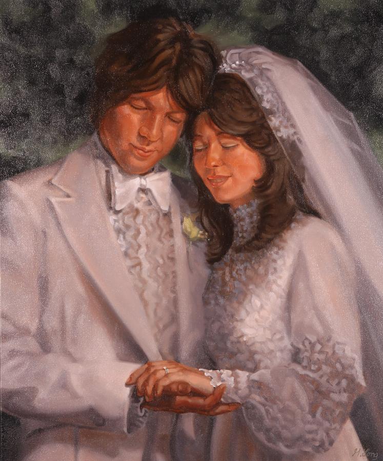 The Wedding portrait Painting by Gary M Long