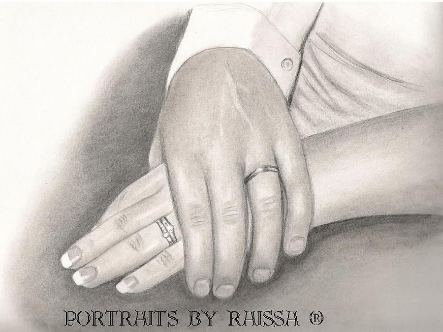 Charcoal Drawing - Wedding Rings by Raissa Davis