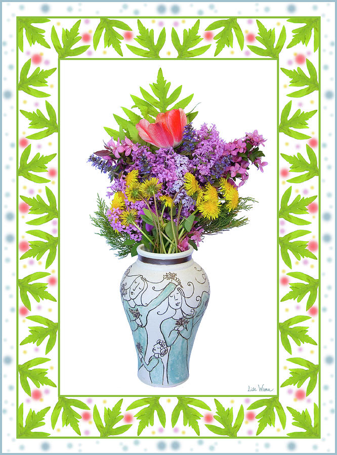 Wedding Vase with Bouquet Digital Art by Lise Winne
