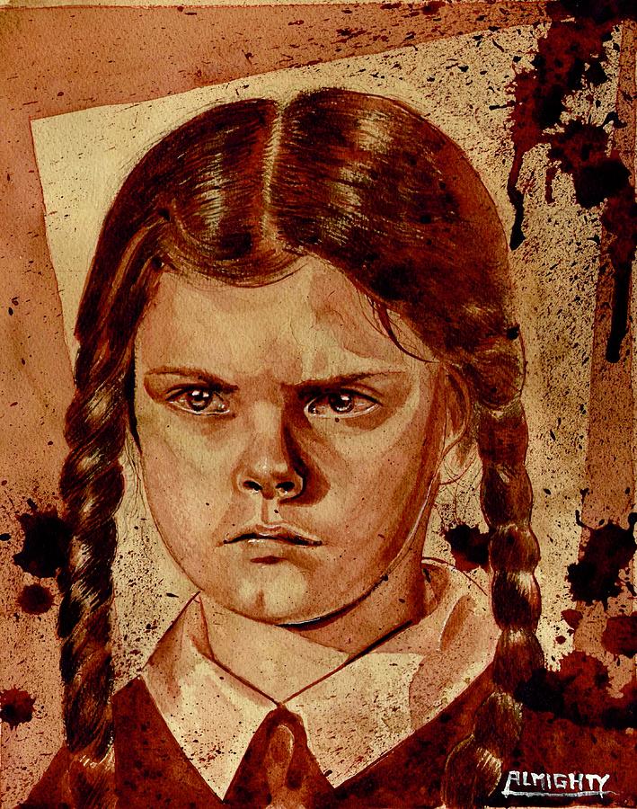 WEDNESDAY ADDAMS - dry blood Painting by Ryan Almighty
