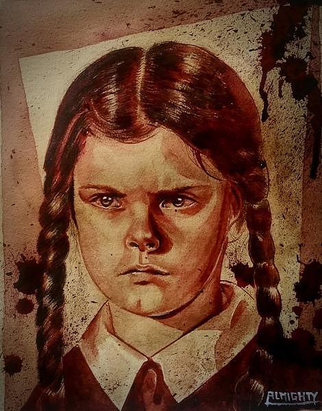 WEDNESDAY ADDAMS - wet blood Painting by Ryan Almighty