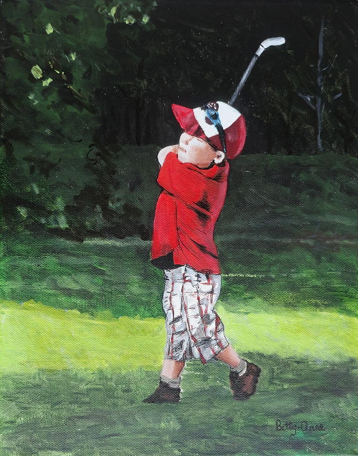 Wee Golfer Painting by Betty-Anne McDonald