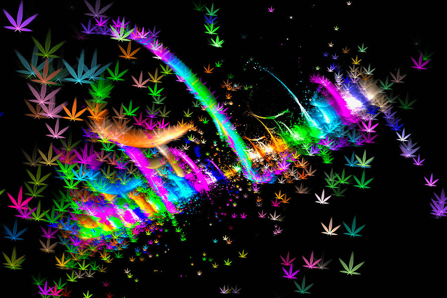 Weed art - colorful fractal joint Digital Art by Matthias Hauser