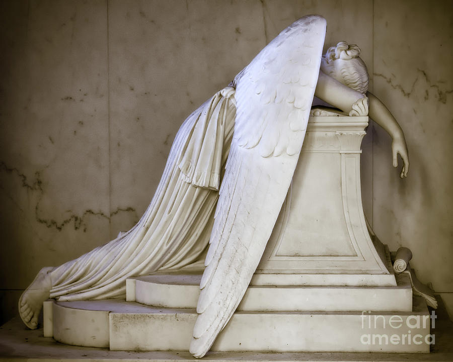 Weeping Angel - Antiqued Photograph by Kathleen K Parker