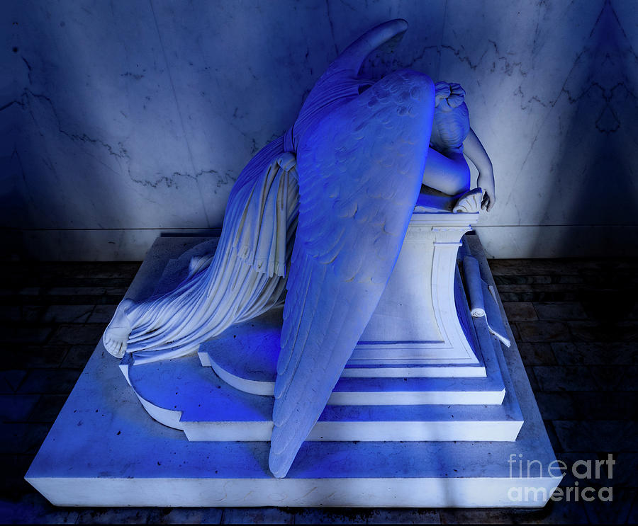 Weeping Angel Blue Photograph by Jerry Fornarotto