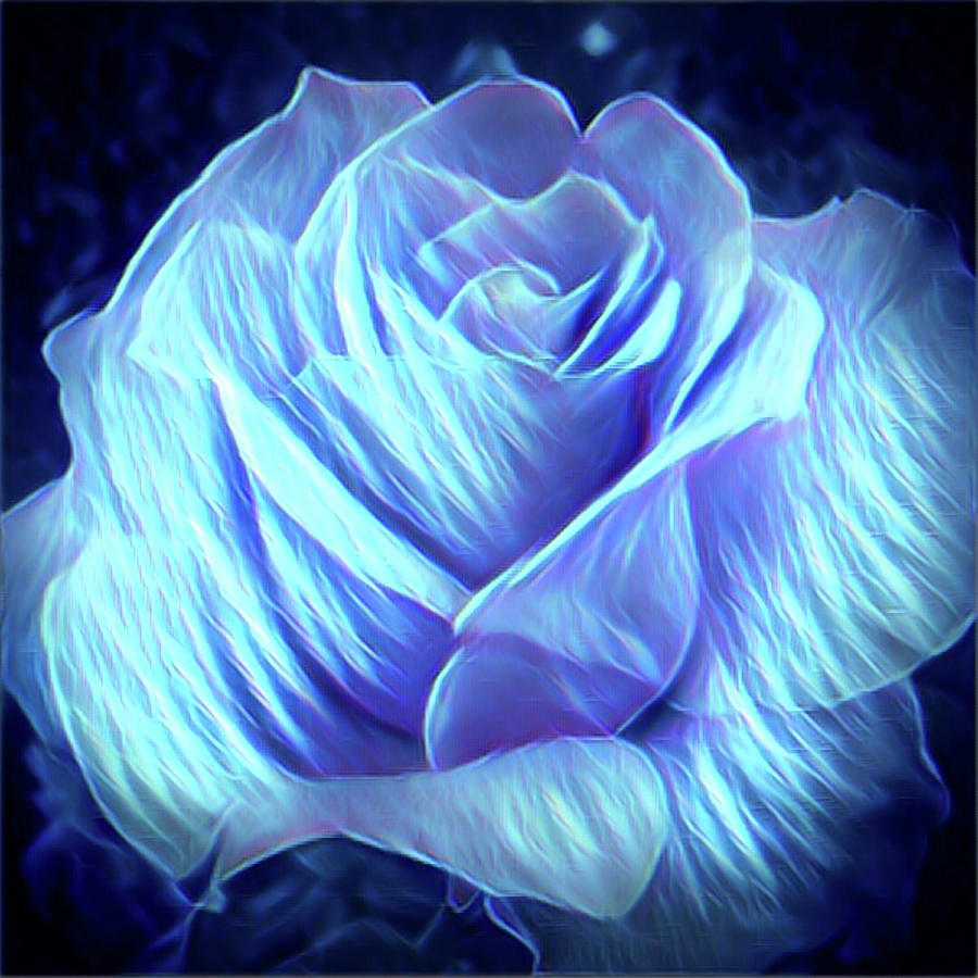 Weeping Blue Rose  Digital Art by Gayle Price Thomas