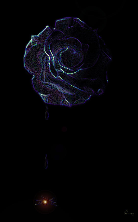 Weeping Rose Digital Art by Andrea Lawrence