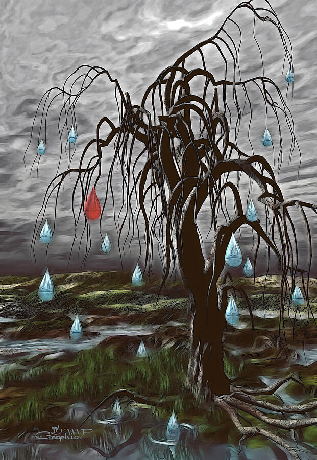 Weeping Tree Digital Art by Jutta Maria Pusl