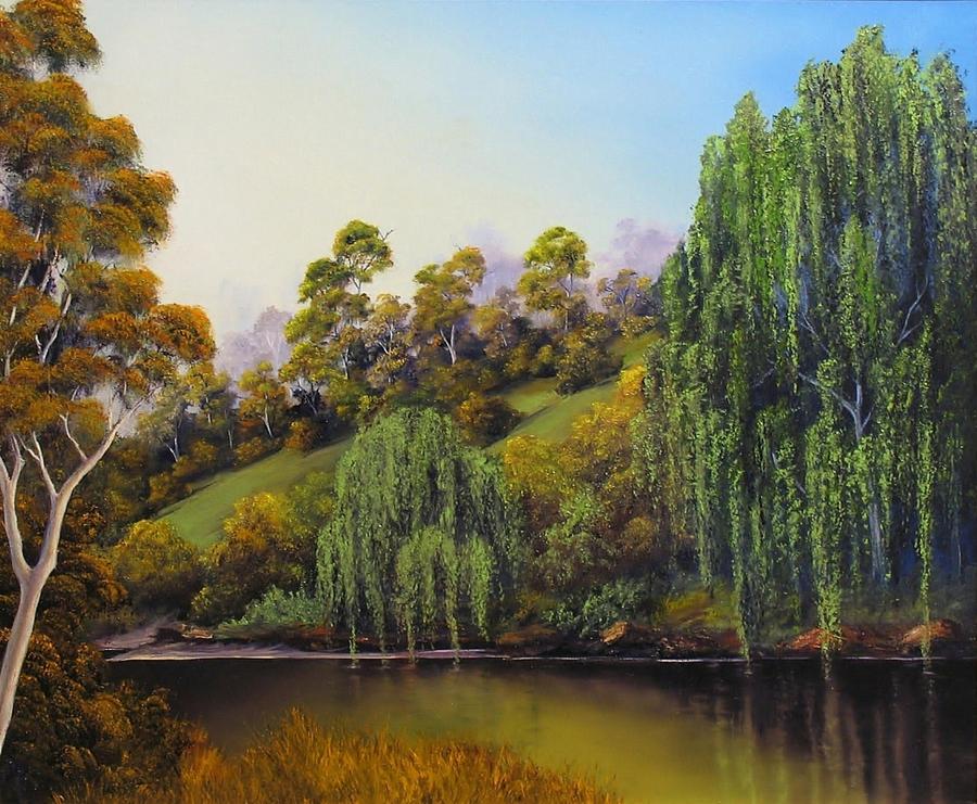 Tree Painting - Weeping Willow by John Cocoris