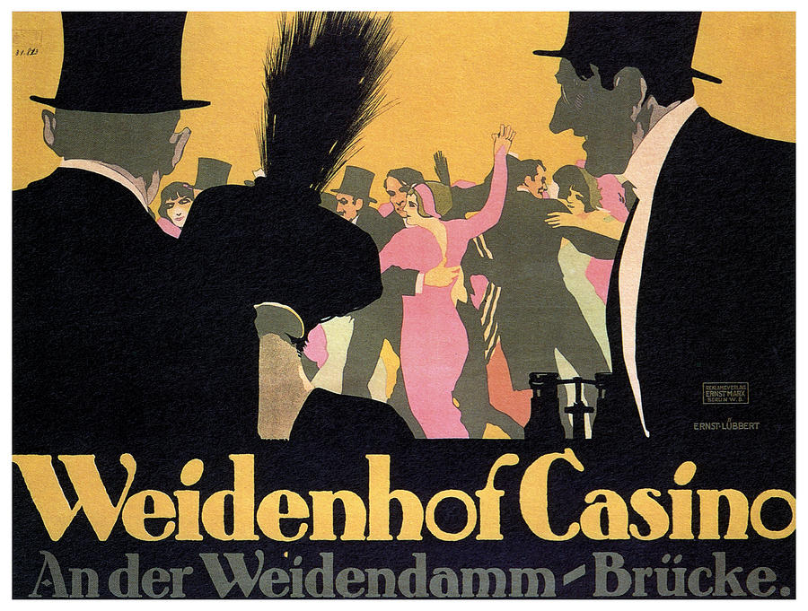 Weidenhof casino - Vintage German Advertising Poster Mixed Media by Studio Grafiikka