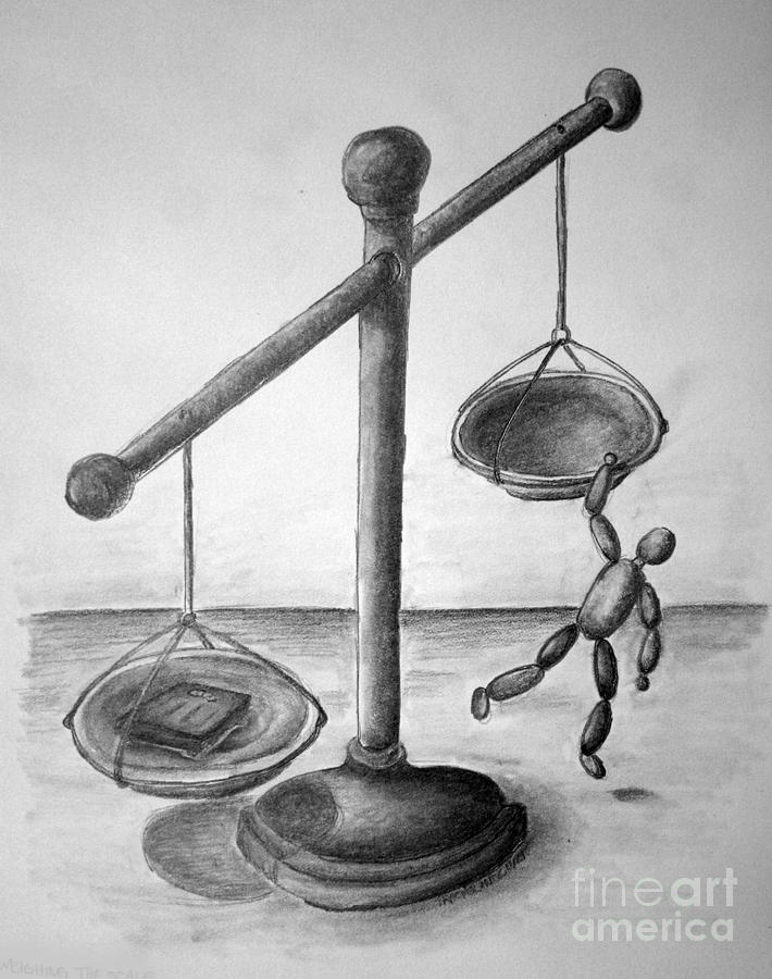 balance scale drawing