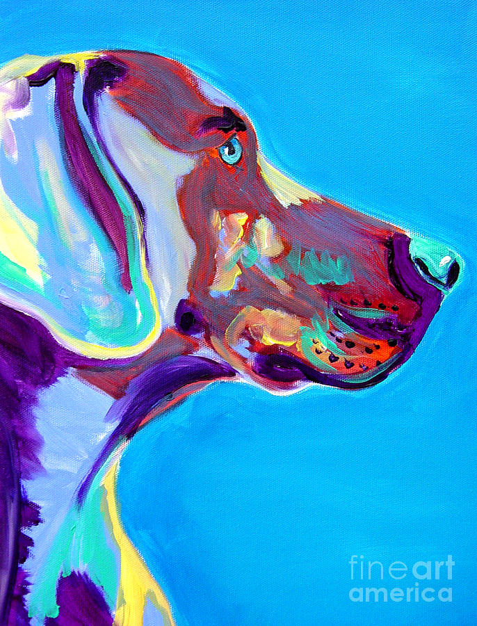 Dog Painting - Weimaraner - Blue by Dawg Painter