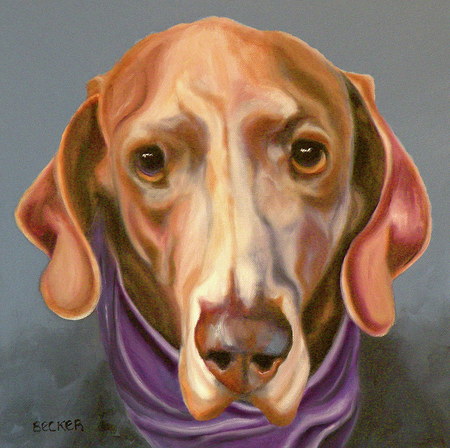 Weimaraner with Kerchief Painting by Susan A Becker