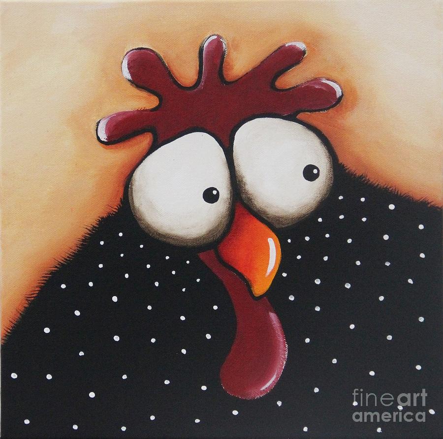 Weird Chicken Painting by Lucia Stewart
