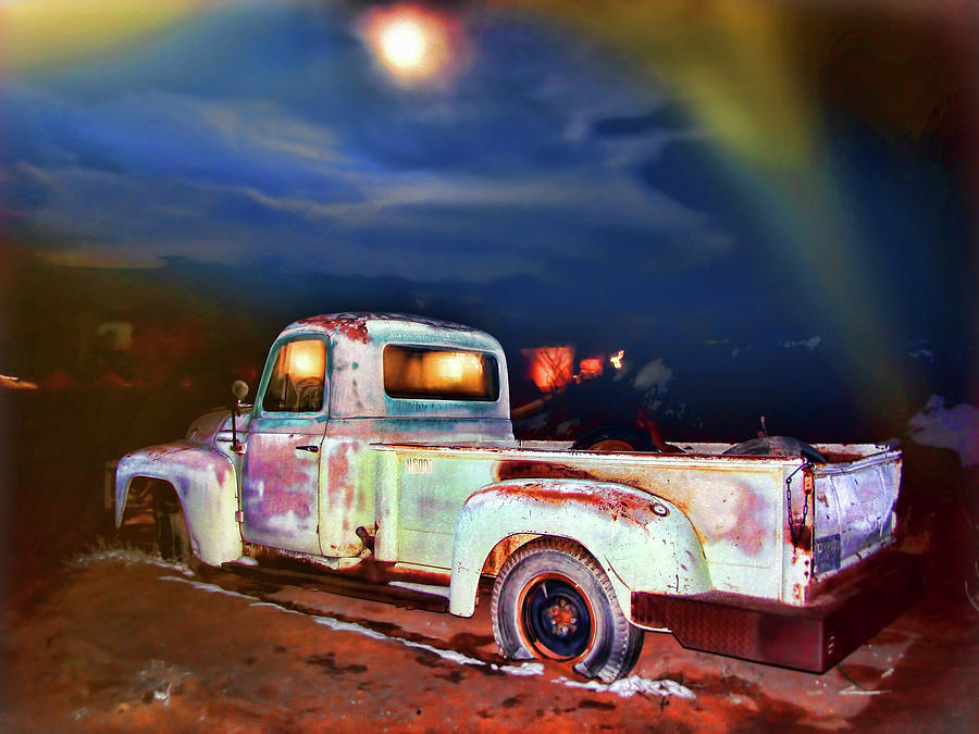 Weird Light Truck Digital Art by Cathy Anderson