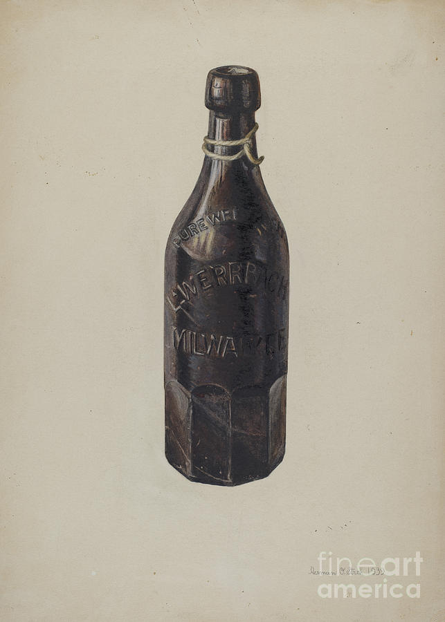 Weiss Beer Bottle Drawing by Herman O. Stroh - Fine Art America