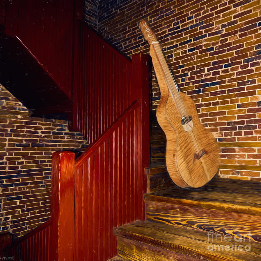 Weissenborn Guitar on Mill Stairs Photograph by Mim White