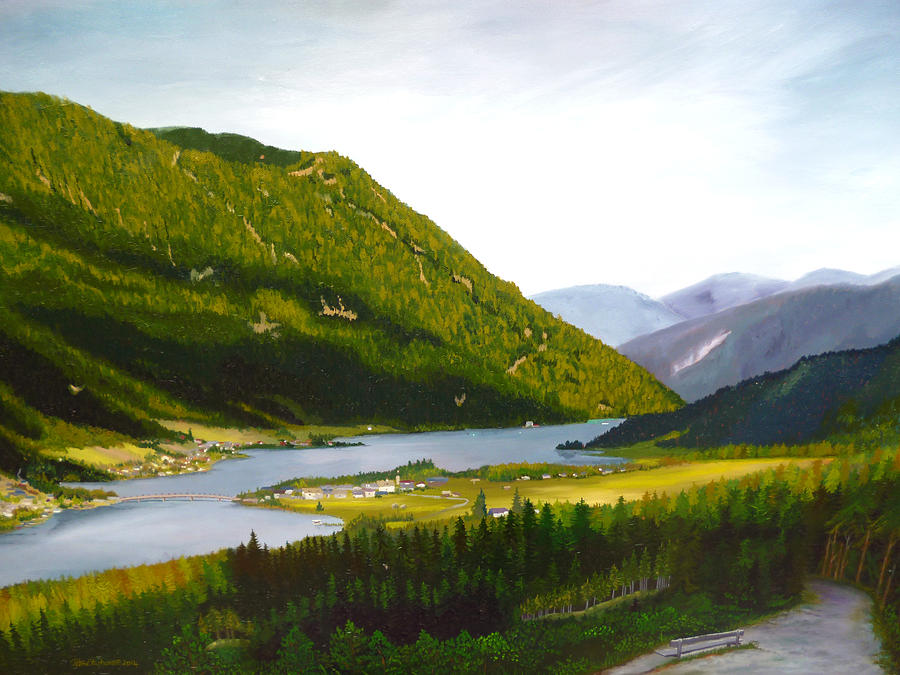 Weissensee Austria Painting by Petra Stephens
