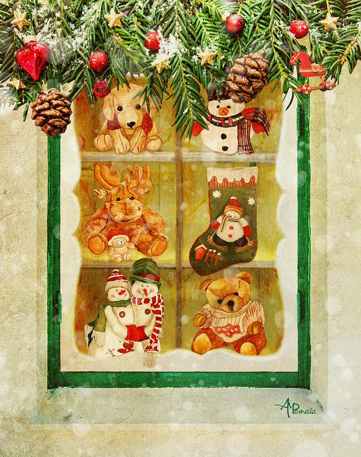 Toy Painting - Welcome Christmas by Angeles M Pomata