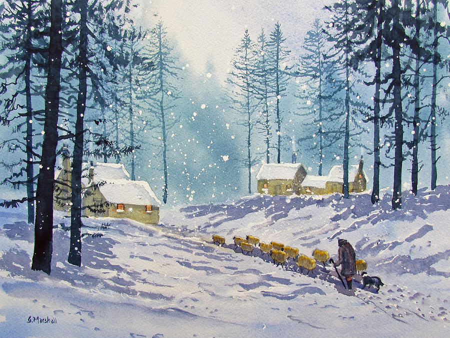 Winter Painting - Welcome End to a Winters Day by Glenn Marshall