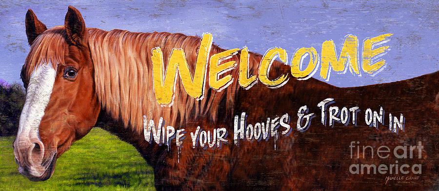 Welcome Horse Sign Painting by JQ Licensing