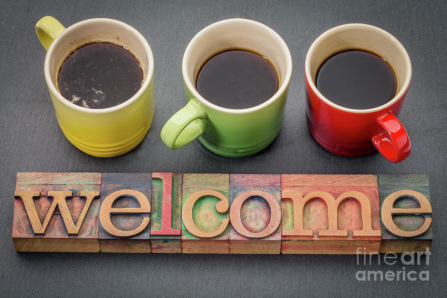 Welcome Sign In Vintage Wood Type Photograph by Marek Uliasz