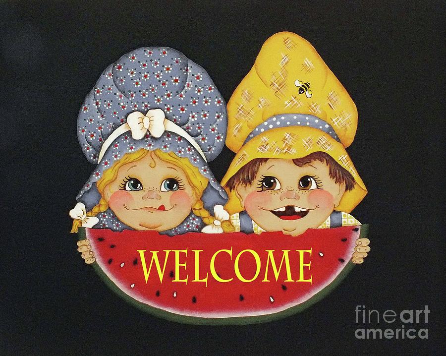 Welcome Sign - Watermelon Kids Photograph