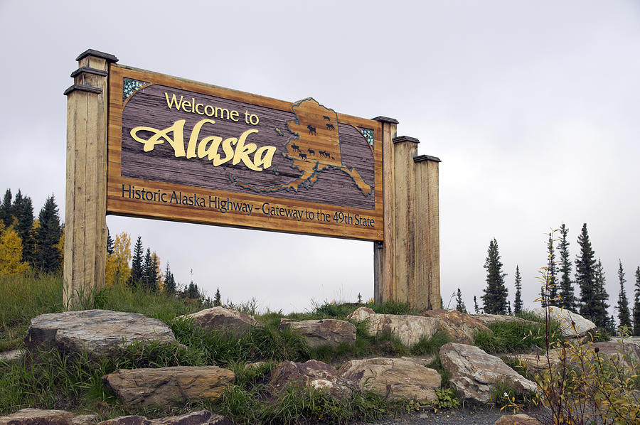 Welcome To Alaska Sign Photograph by Robert Braley