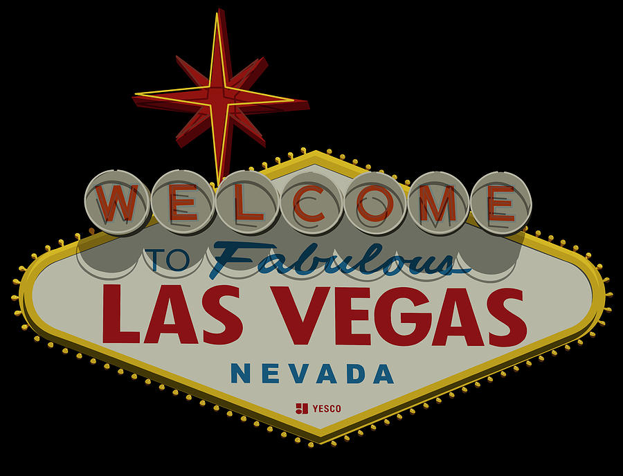 Welcome To Las Vegas Sign Digital Drawing Digital Art By Ricky Barnard