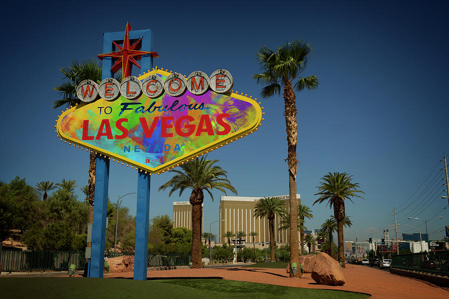Vintage Photograph - Welcome To Las Vegas Sign Paint by Ricky Barnard