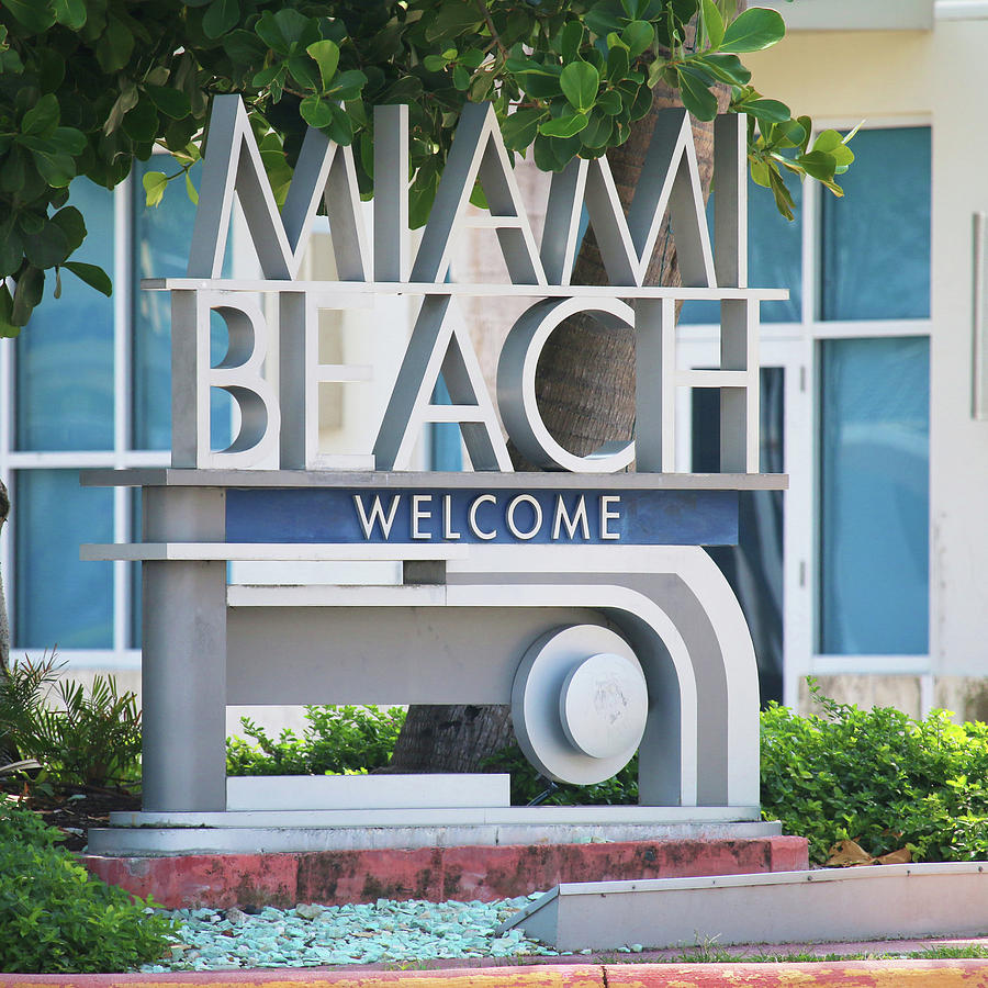 Welcome to Miami Beach Photograph by Art Block Collections