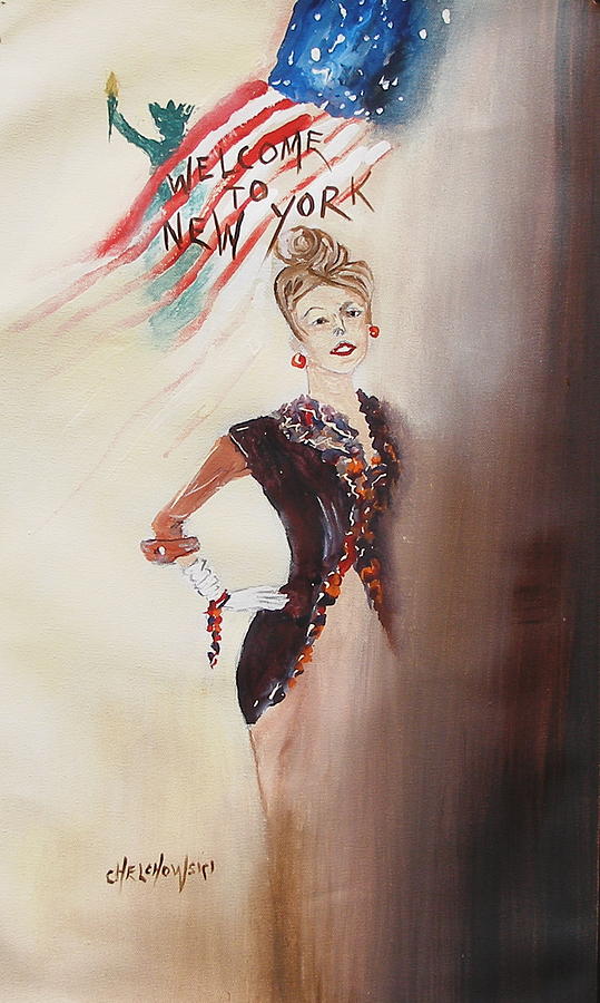 Welcome To New York Painting by Miroslaw  Chelchowski