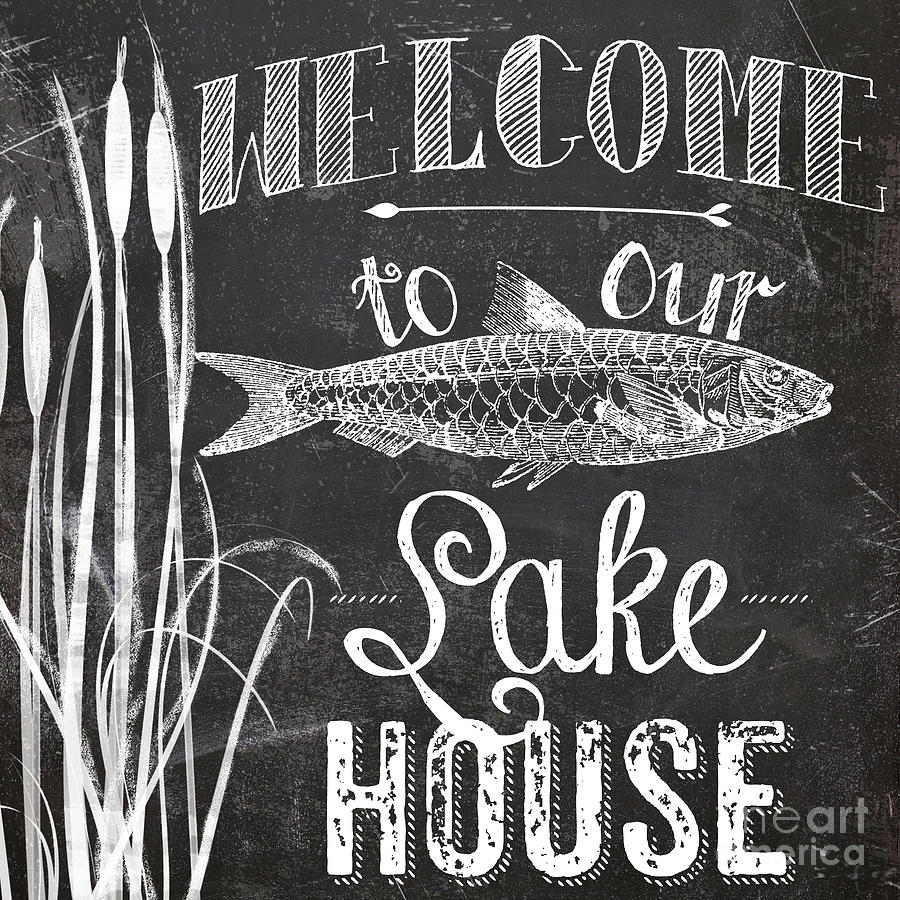 Welcome To Our Lake House Sign Painting by Mindy Sommers