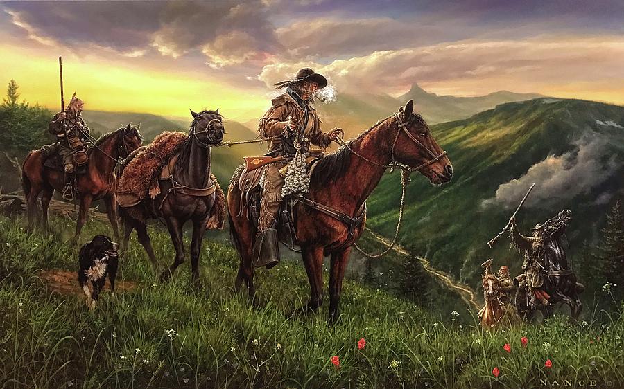 Horse Painting - Welcome to Rendevous by Dan Nance